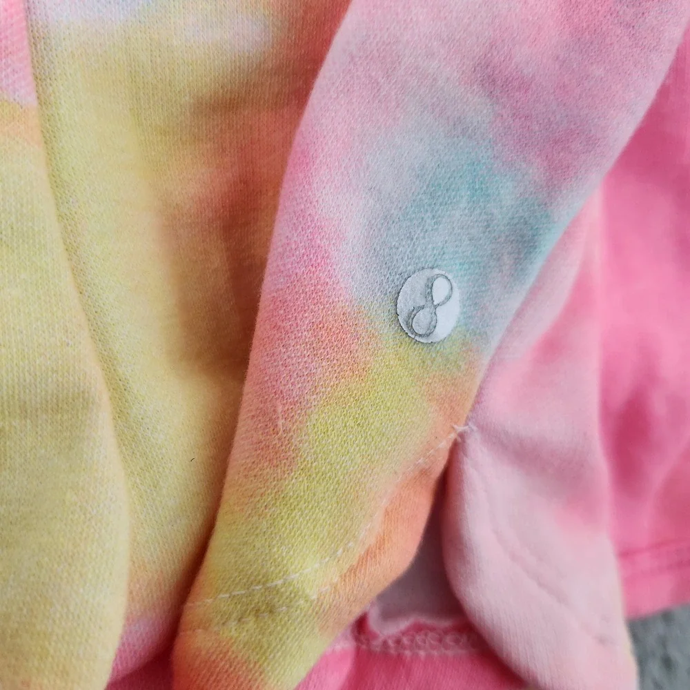 Layer 8 Shorts Girls 6X Neon Pink Tie Dye 2 Pack Set L8G6091 Fleece Drawstring